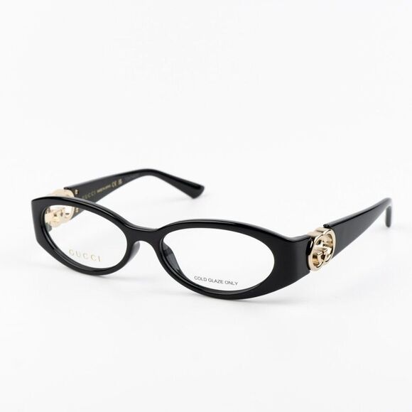 NEW Gucci GG1693O 001 Black Oval Women Eyeglasses